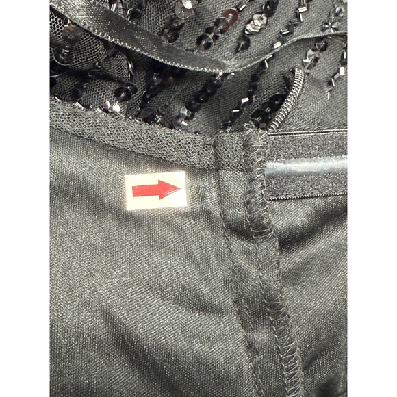 Adrianna Papell Dress Womens 6 Petite Black Sequin Halter Gown Evening Beaded - Picture 8 of 15